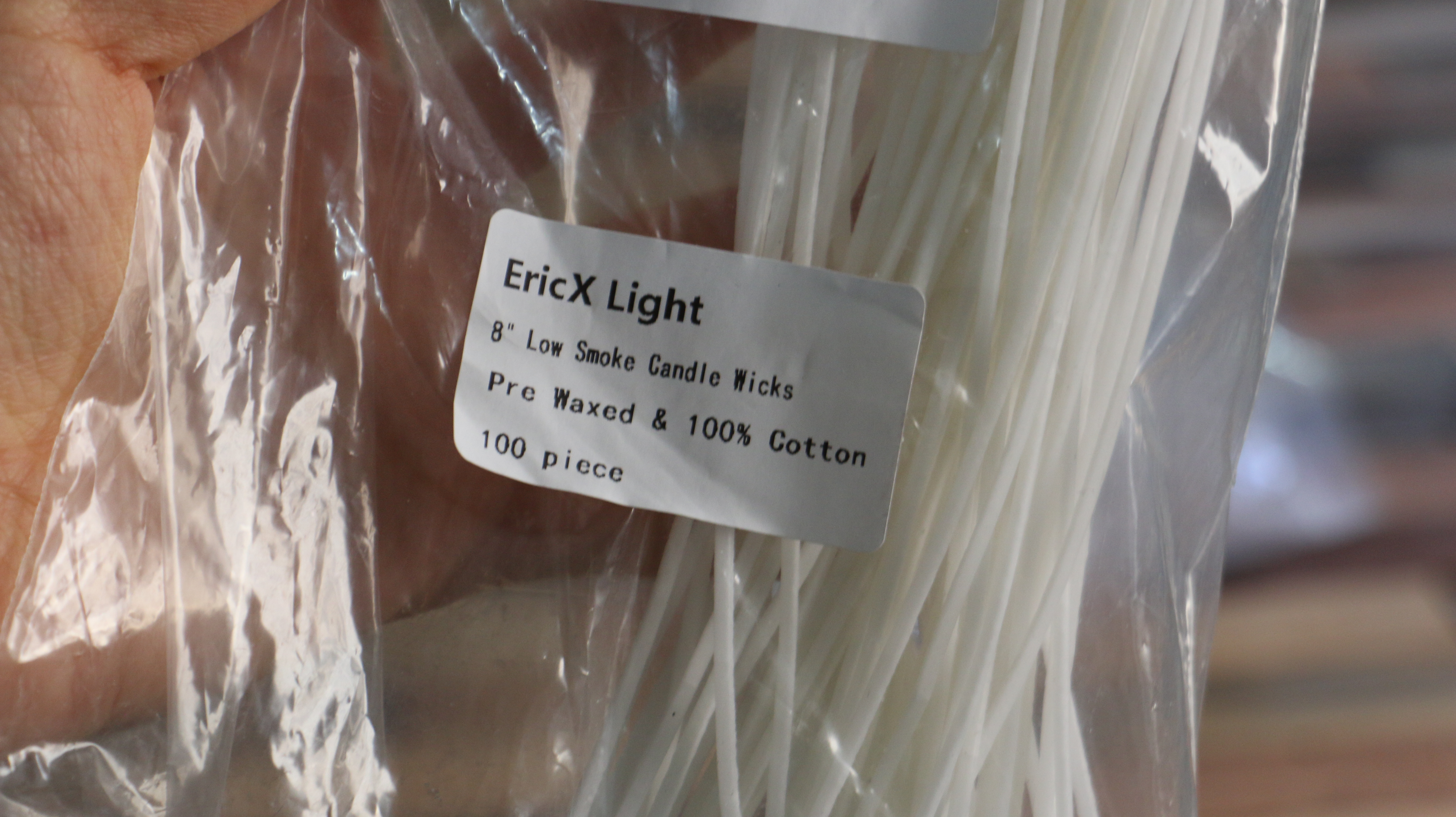 EricX Light 100 6 Inch Pre-Waxed Cotton Candle Wicks for Candle Making